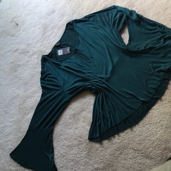 NEW Lucky Brand peasant blouse w/ bell sleeves XL - Picture 2 of 8